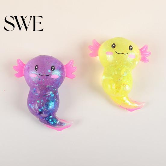 Animal Shaped Stress Toy Glitter Salamander Squeeze Relief Cartoon Sugar Relaxing Ball Sensory Decompression Clear Fidget Children