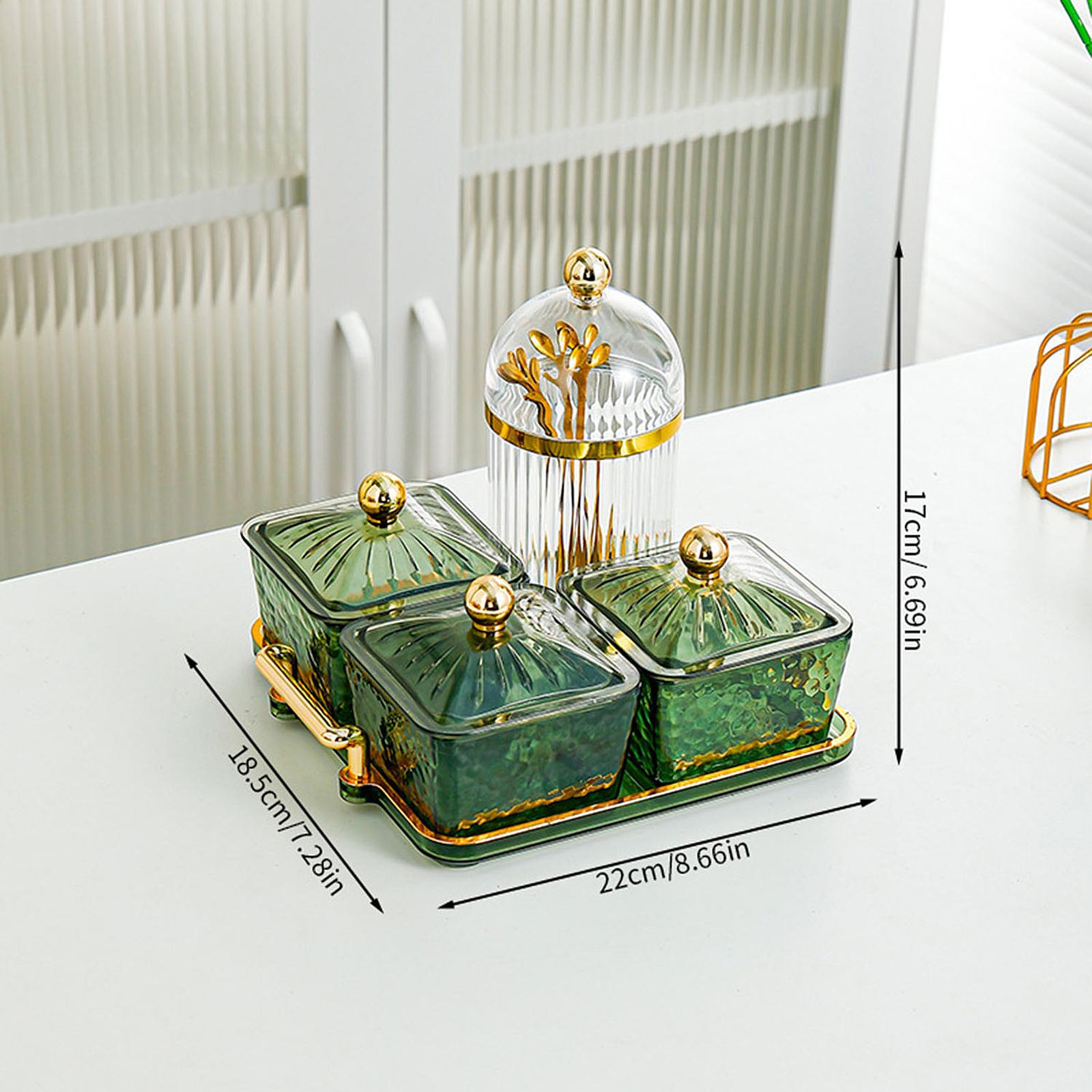 

Разделенные сервировочные тарелки Тарелка для сухофруктов для шоколадного печенья Десерт зелёный