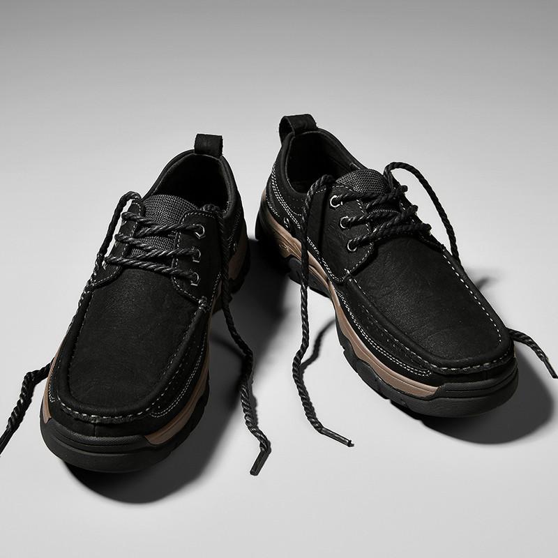 Fashion New British Style Plus Size Men's Retro Casual Shoes Comfort Outdoor Hiking Shoes Quality Anti Slip Wear-resistant Leather Shoes