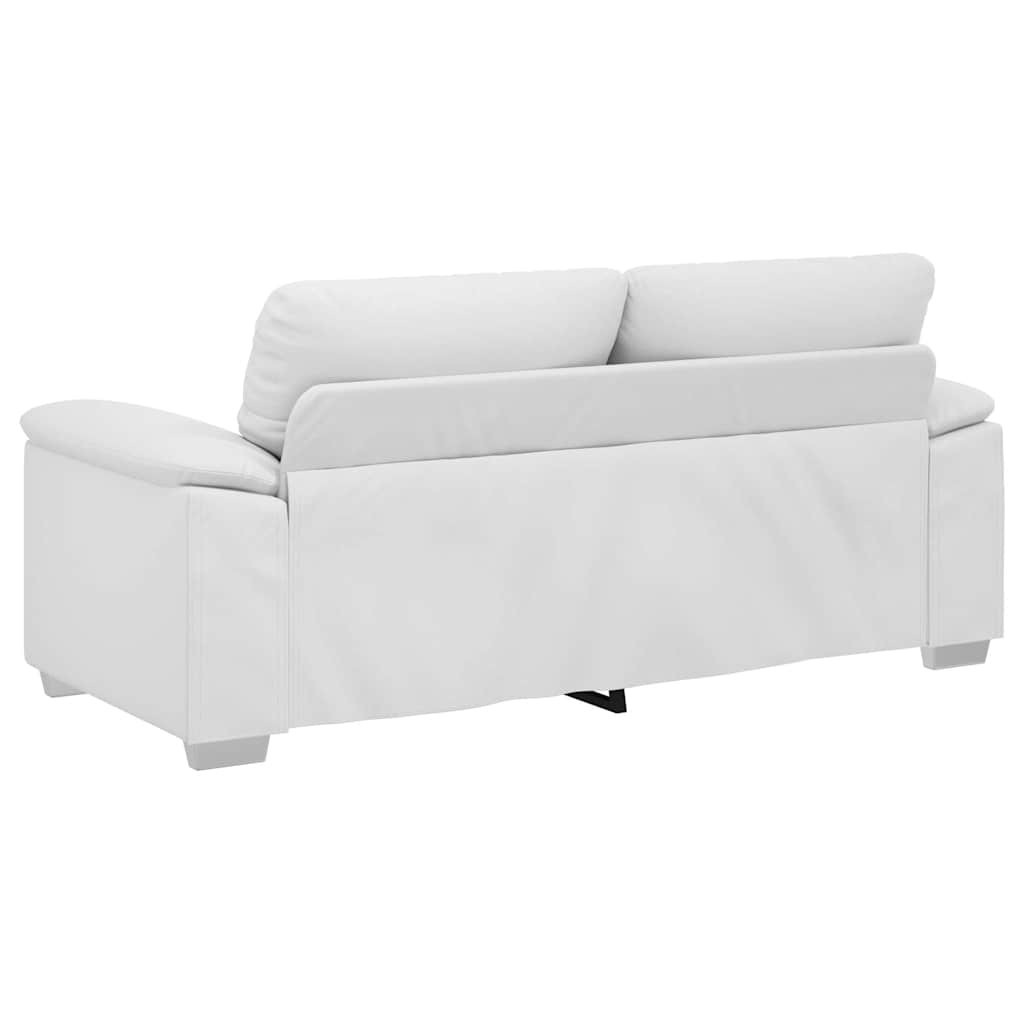 2 Seater Sofa White 180x81x84 cm Faux Leather
