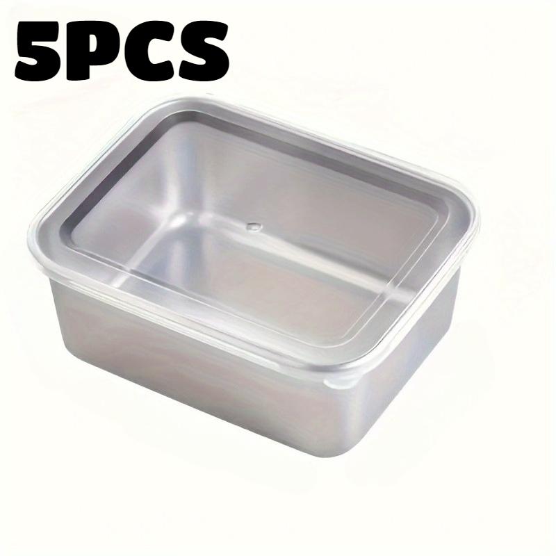 8pcs Fresh-keeping Box Stainless Steel Food Storage Box with Lids Rectangle Sausage Noodles Fruit Box for Camping Picnics School
