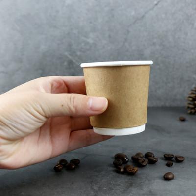 100pcs/pack 4oz Paper Cup Disposable Kraft Coffee Cup Hot Drinking Party Supplies