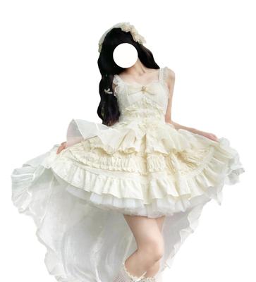 XHSUKADO Lolita JSK Jumper Heart Pearl 4-Piece Size L Mori Cute Fluffy Dress