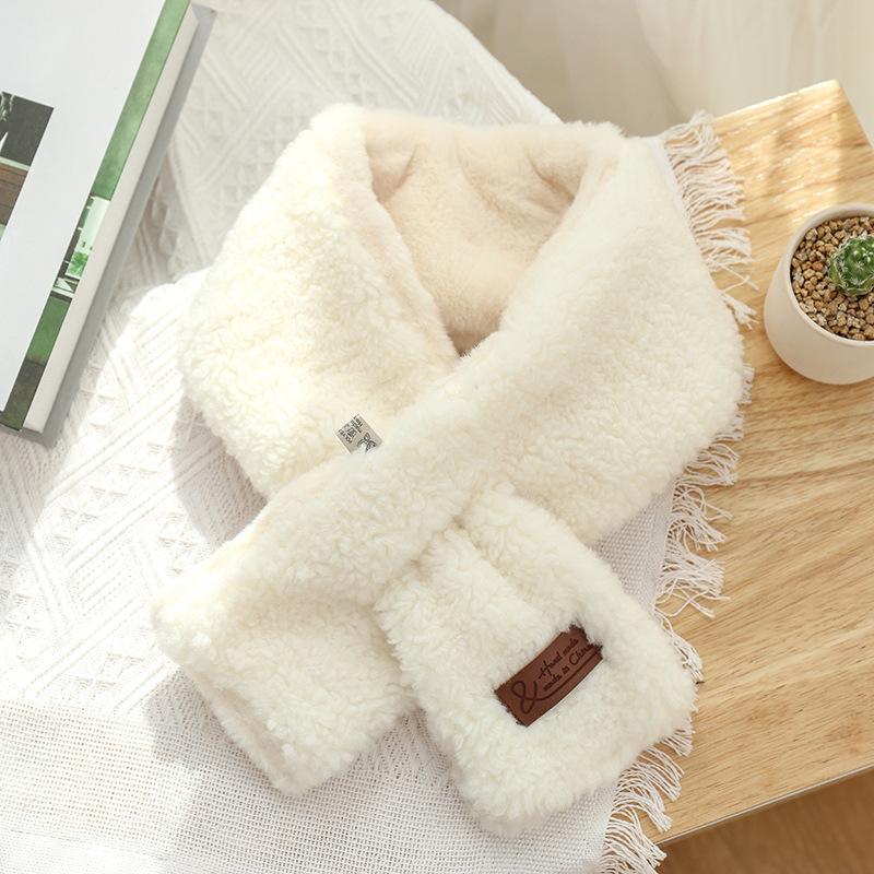 Autumn and winter imitation Rex rabbit hair cross scarf women's fashion versatile double-sided warm lamb wool scarf neck cover