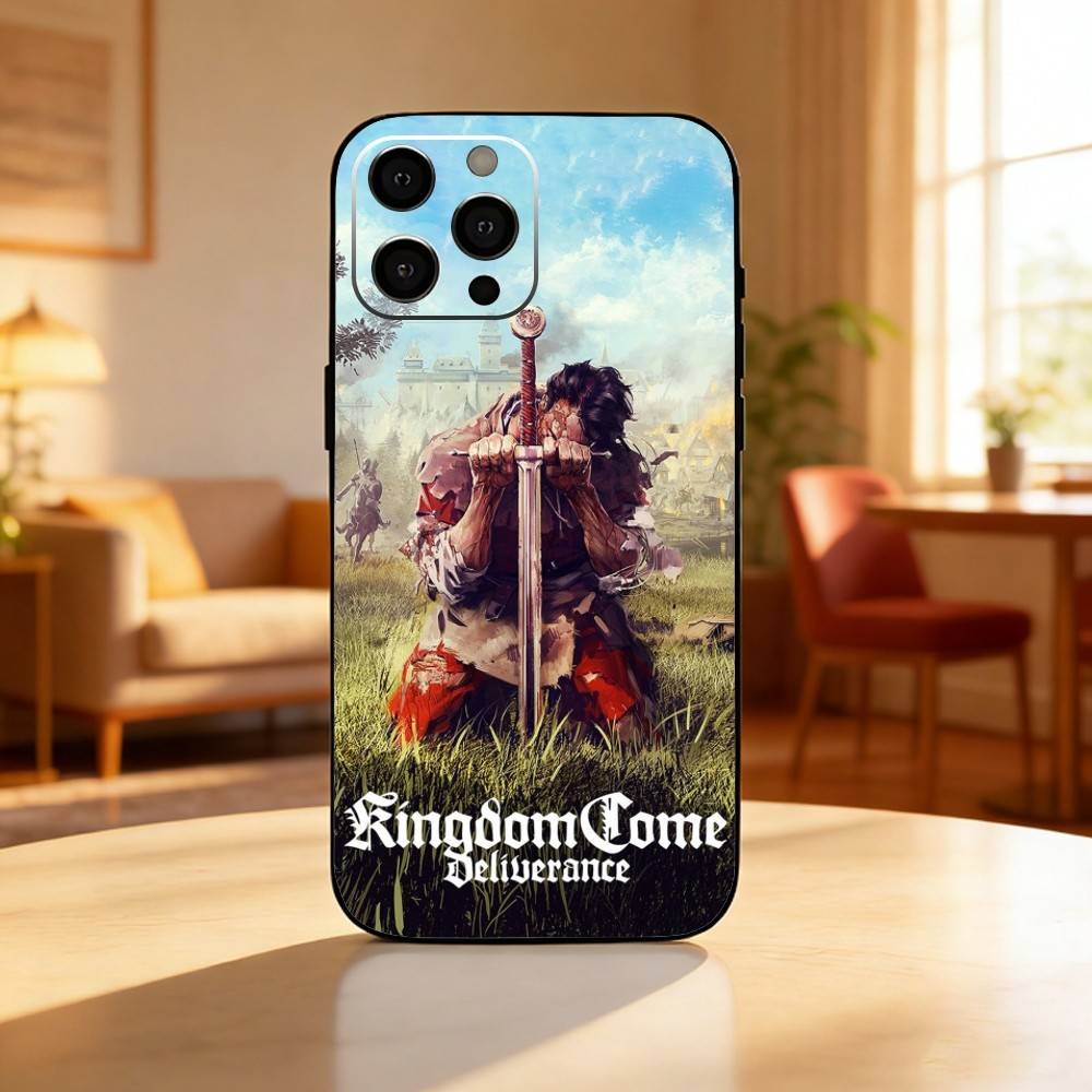 KCD K-Kingdom Come Deliverance 2 Etui na Telefon Dla iPhone17,16,15,14,13,12 Plus,Max Miękki Silikon Czarna Osłona