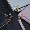 iPhone 17 Pro Max Reißverschluss Crossbody Handyhülle mit Lanyard & Spiegel Klapphülle