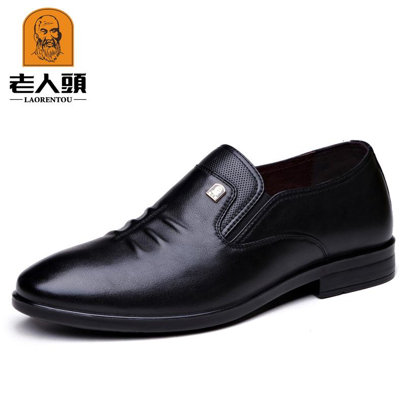 

Old man head leather shoes men s business dress spring breathable casual British men s shoes 82051 38