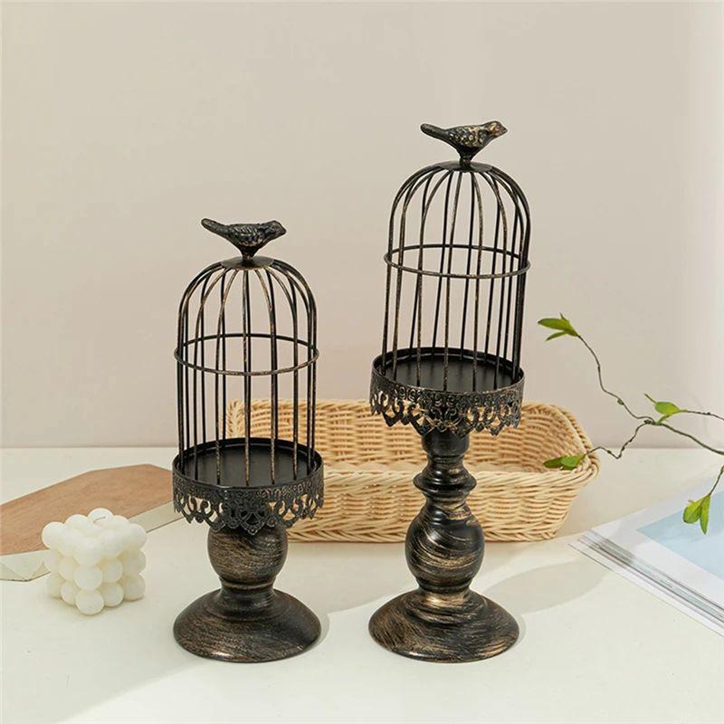 M-Modern-2PCS Metal Iron Art Candlestick Metal Iron Art Candlestick Wedding Party Home Tables Centerpieces Decoration Gold