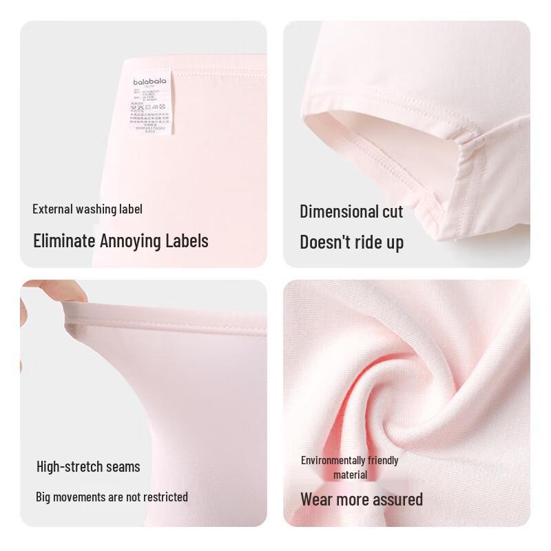 Balabala Girls Modal Blend Boxer Briefs 4-Pack 140