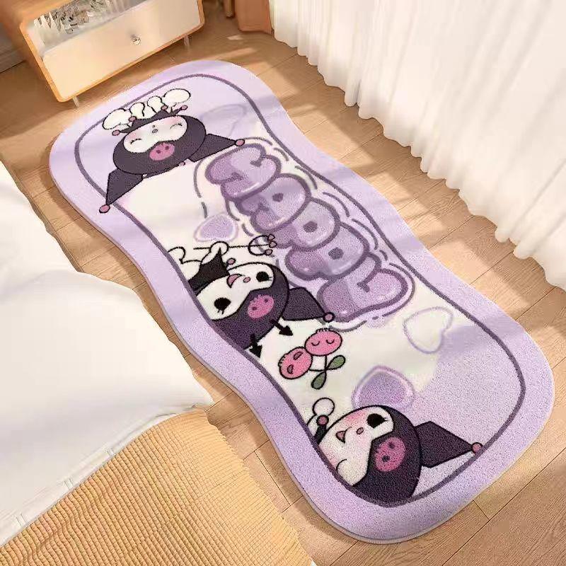 Cute Cartoon Faux Cashmere Soft Cold-proof Blanket & Non-slip Water-absorbing Bedroom Rug 40x120cm