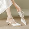 Women's Sandals Summer Pointed Patent Leather High Heel Sandals Women's Roman Sandals Women's High Heels