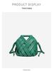 Large Capacity Hand-Woven Triangle Magnetic Buckle Crossbody Vegetable Basket Bag