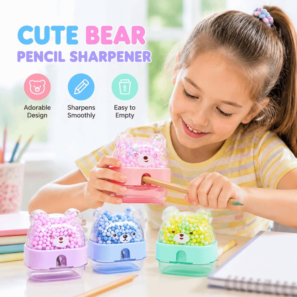 Cute Bear Pencil Sharpener Student Stationery Penknife Cartoon Pencil Sharpener Makeup Tool Kawaii Pencil Cutting Tool