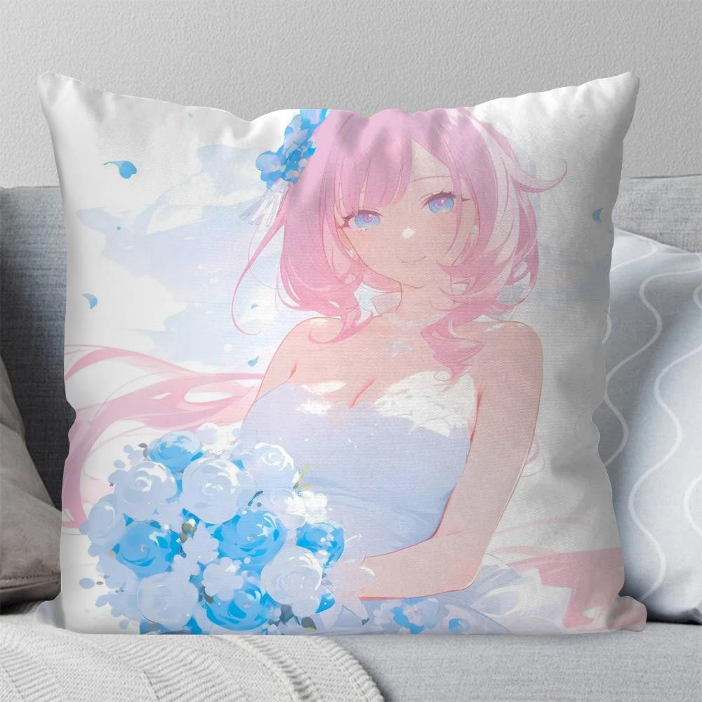 1pc Elysia Animation H-Honkai I-Impact 3 Pillow Case Square Pillow Bedroom SofaLeisureComfortCarLivingRoom Home Decoration 40X40