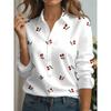 2026 New Spring Fall Women's Long-Sleeve Shirt Abstract Line Animal Print Button-Down Shirt with An