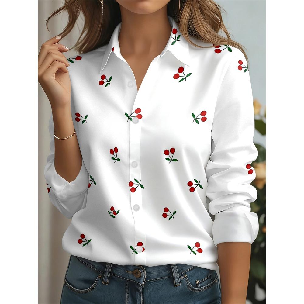 2026 New Spring Fall Women's Long-Sleeve Shirt Abstract Line Animal Print Button-Down Shirt with An