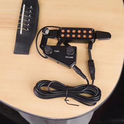 Miwayer Guitar Pickup 12-hole Sound Hole P-011 Magnetic Transducer with Tone Volume Controller Audio Cable for Acoustic Guit
