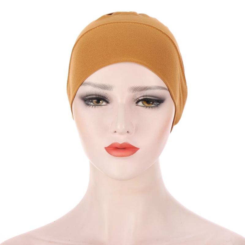 Women Turban Muslim Hijab Head Wrap Made In Sanded Milk Silk Base Caps