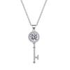 S925 Sterling Silver Moissanite Key Pendant Necklace for Women - Classic Carat Fashion Jewelry