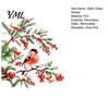 Winter Atmosphere Decor Bullfinch And Red Berries Static Glass Sticker, Watercolor Bird Decal, Window Decals Removable PVC Cling for Home Store