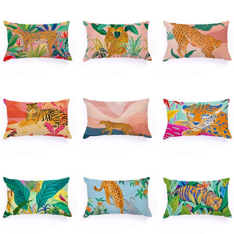 30*50cm Cartoon Leopard Pillow Cover Cute Colorful Cheetah Pattern Cushions Cover Home Car Sofa Decoration Pillowcase