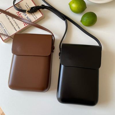2025 Klappen-Umhängetasche Damen Mini PU Leder Schultergeldbörsen und Handtaschen für Mädchen Damen Handy Einfache Solide Design Tasche