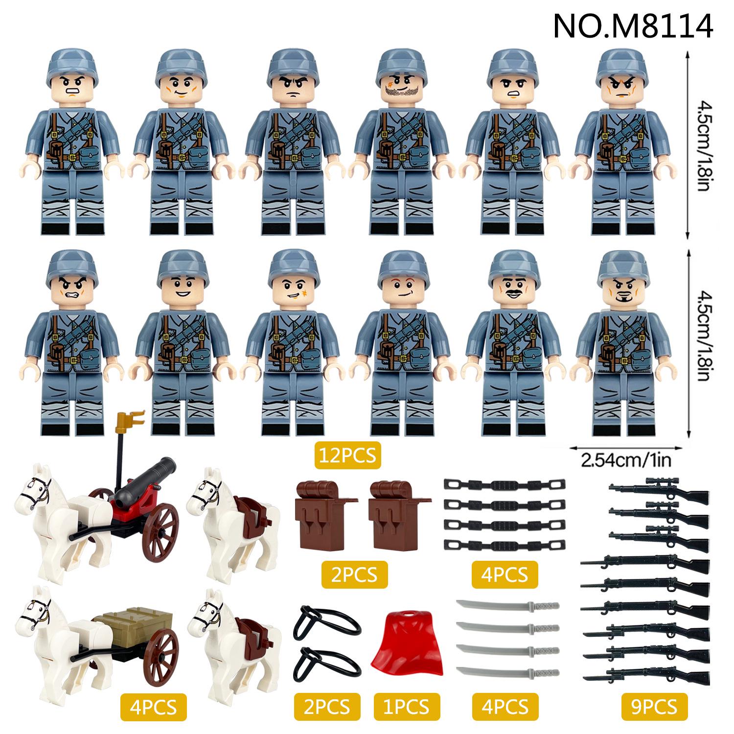 M8114 Eighth Route Army Building Blocks Figures - White Horse Military Children s Toy