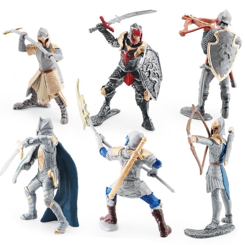 Simulation Western Mythological Knight With Weapon Model Griffin Knight Spear Knight Crossbow Dragon Knight Ornament