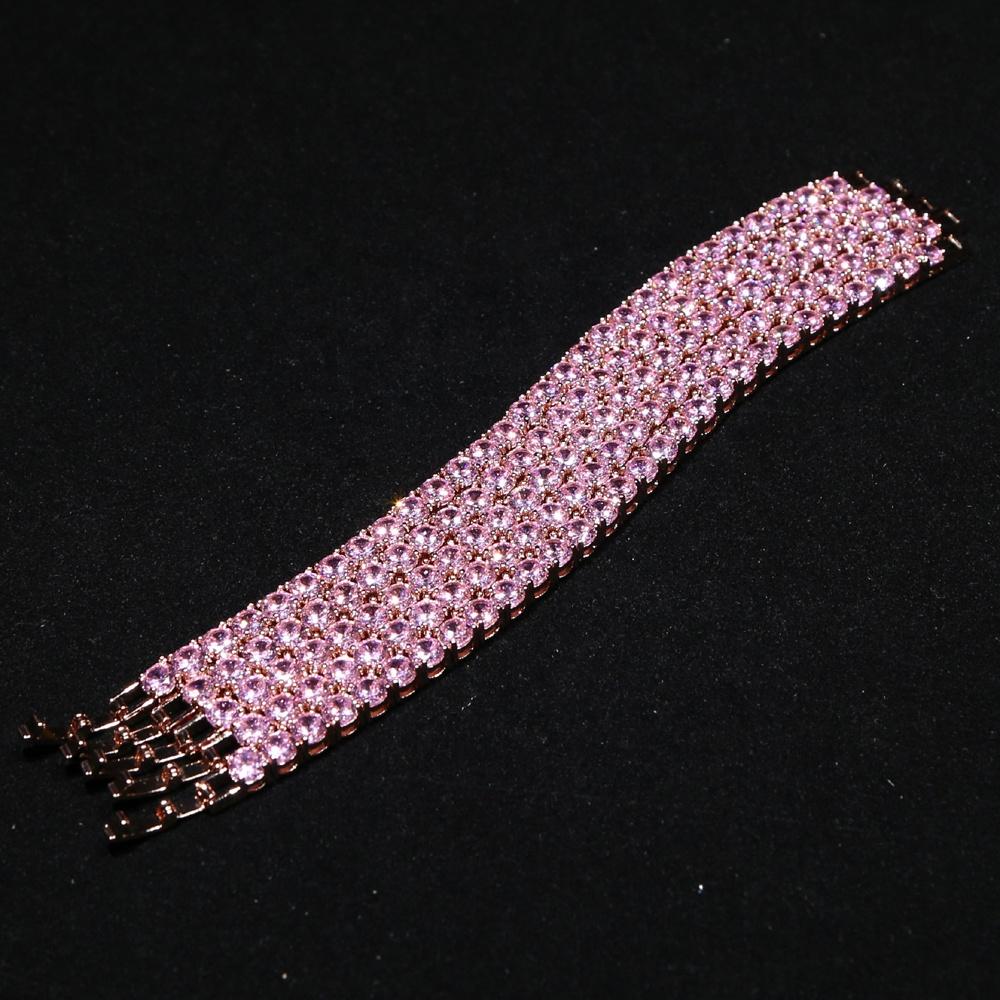 New Hip Hop One Row Shiny Crystal Tennis Stretch Anklet Foot Chain Ankle Bracelet pink Cz Anklets Beach Fashion Anklet Jewelry