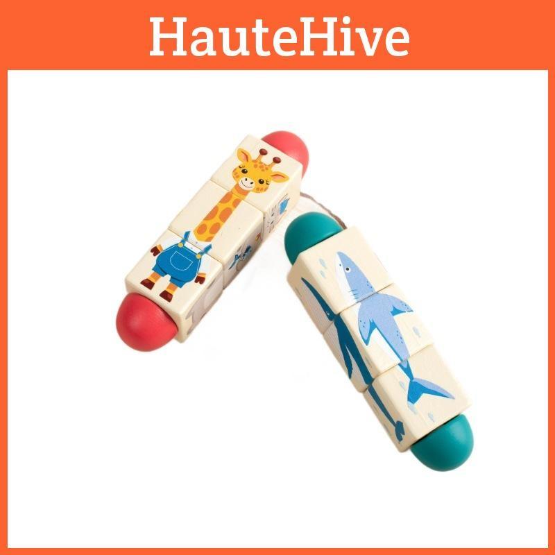 Toddler 3d Wooden Rotating Puzzle Toy For Cognitive Growth And Dexterity Hand