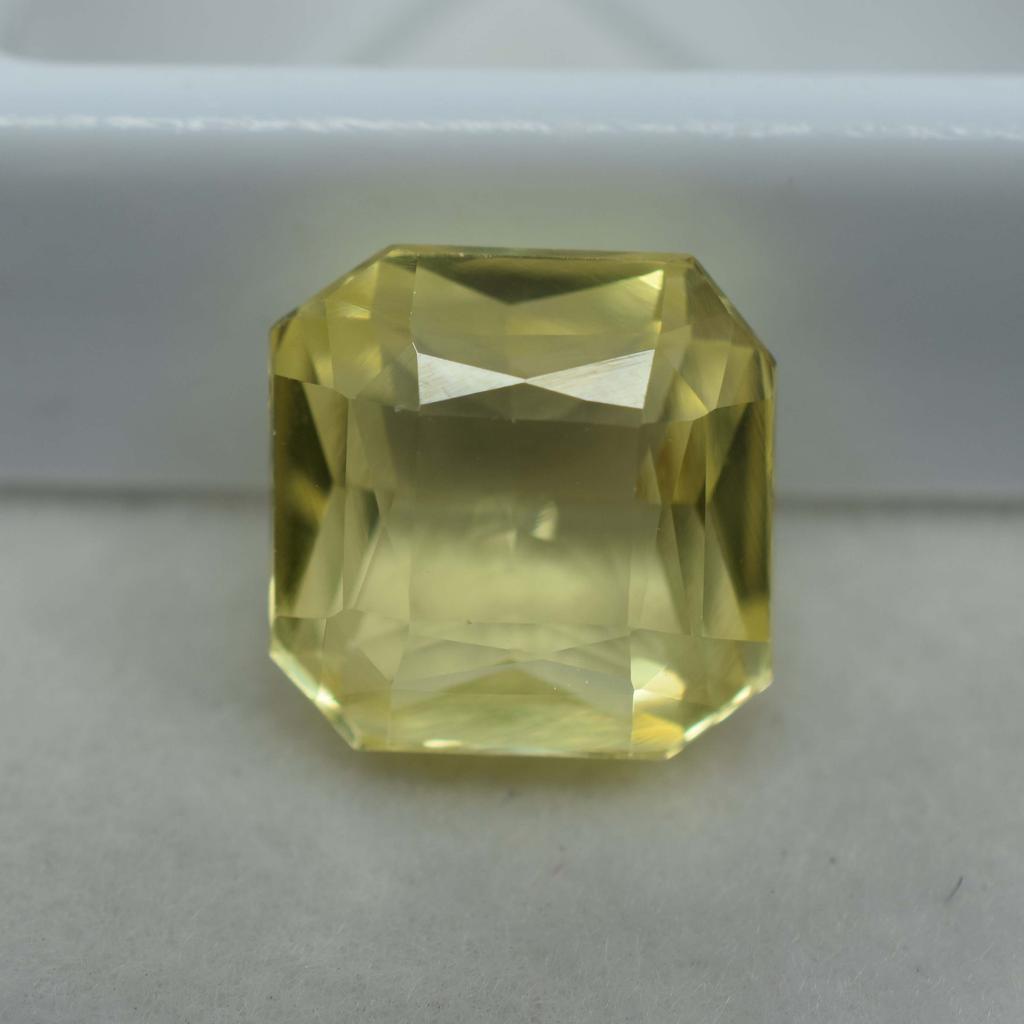 10.23 Ct Natural Sapphire Yellow Square Cut Guenine Loose Gemstone