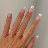 Silver French Almond Nails - Simple, Stylish Wearable Nail Art