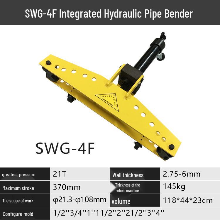 Electric Hydraulic Pipe Bending Machine for 1-4 inch Seamless, Galvanized, Steel & Split Pipes (Manual SWG)