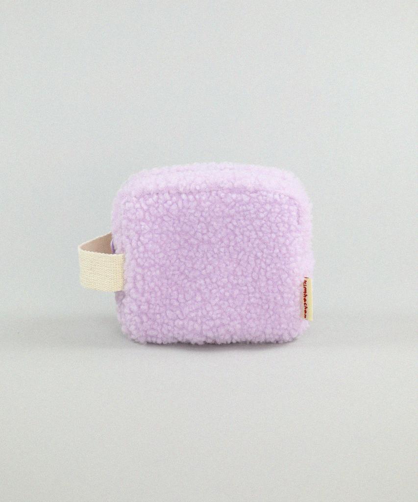 Kimhachan Fluffy Label Strap Cosmetic Pouch - Lilac