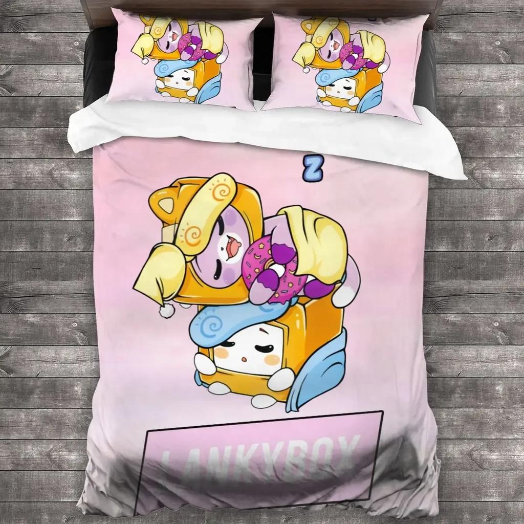 Lyxigt Nytt 3D-tryck Lankybox Foxy Boxy Helårs Dubbelsängkläder Enkel Dubbelsäng Full Queen King Size Sängkläder Sovrumsuppsättningar 3D 04