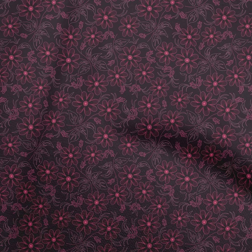 oneOone Cotton Flex Brown Fabric Floral Craft Projects Decor Fabric Printed By The Yard 40 Inch