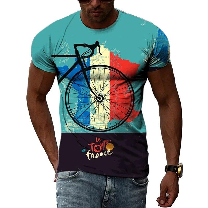 

Весенне-осенние мужские футболки с круглым вырезом, с графическим 3D-принтом на велосипедную тематику, модные повседневные футболки с длинным рукавом 3XL