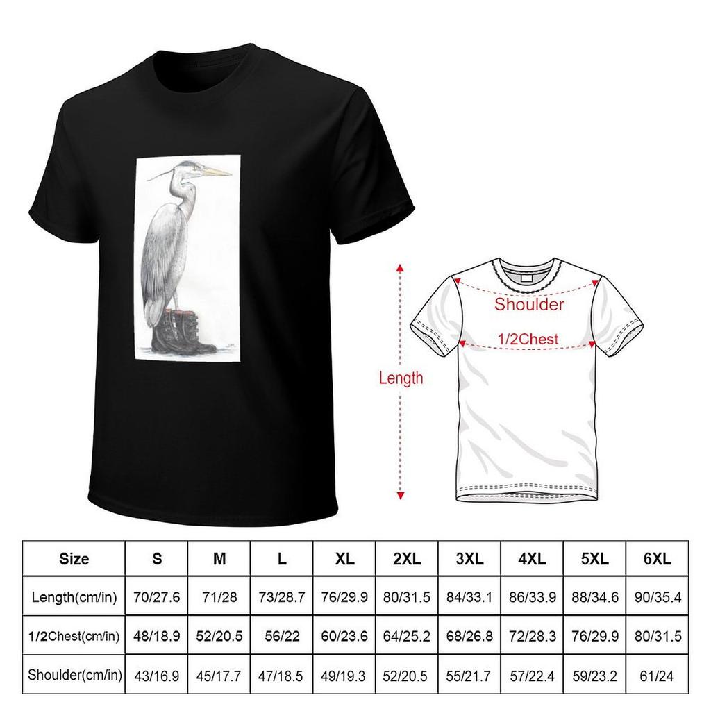 Great blue heron in galoshes TShirt for a boy graphic shirts compression shirt men