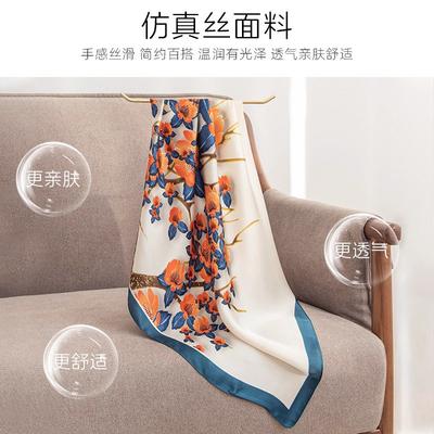 New Scarf Printed Square Scarf Retro Silk Scarf Atmosphere Fashionable Versatile Scarf Office Shawl