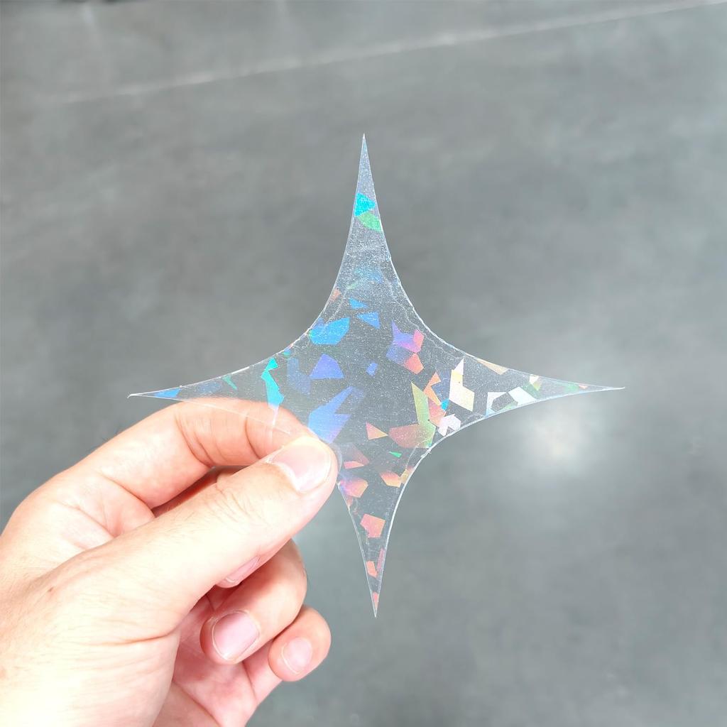 Holographic Window Decals for Bird Strikes - Glass Reminder Anti-Collision Self-Adhesive Stickers - Avoid Birds Hitting Windows, Circle, 25 Pieces