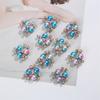 Rhinestone Buttons For Hair Pins Clothing 10Pcs Sparkling Pearl Flower Decorative Handmade DIY Crafts Apparel Sewing Accessories