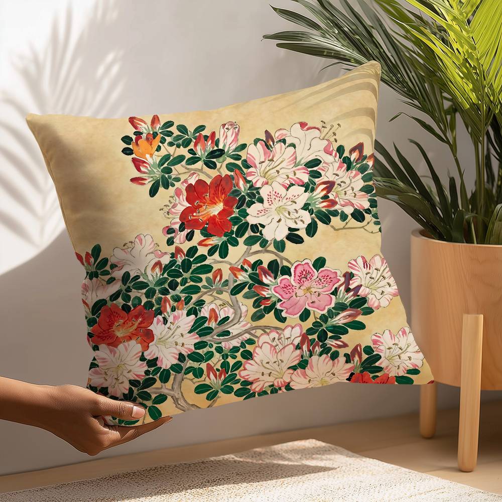 Japanese Artist Exhibition Pillow Case Plush Fabric Soft Pillowcase Double Sided Print Cushion Cover Household Gifts