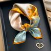 Gold Silk Mulberry Silk Small Square Scarf Long Thin Silk Scarf Women's Spring and Autumn Summer Neck Protection Scarf Shirt Scarf 11