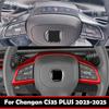 For Changan CS35 PLUS Accessories -2025 ABS CarbonFiber Car Steering Wheel Button Cover Trim Steering Wheel Control Sticker