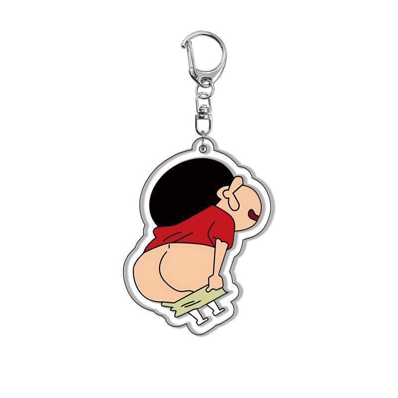 Crayon Shin-Chan Acrylic Keychain Cartoon Pochi High Appearance Value Fashionable Portable New Style Creative Decoration Gift
