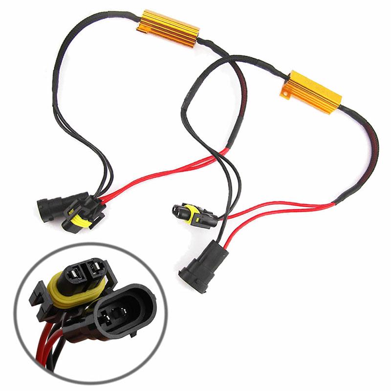 H8 H11 Light Canbus Load Resistor Flicker Can-bus Bypass Wiring Harness Warning Canceler Harness Car Electronics