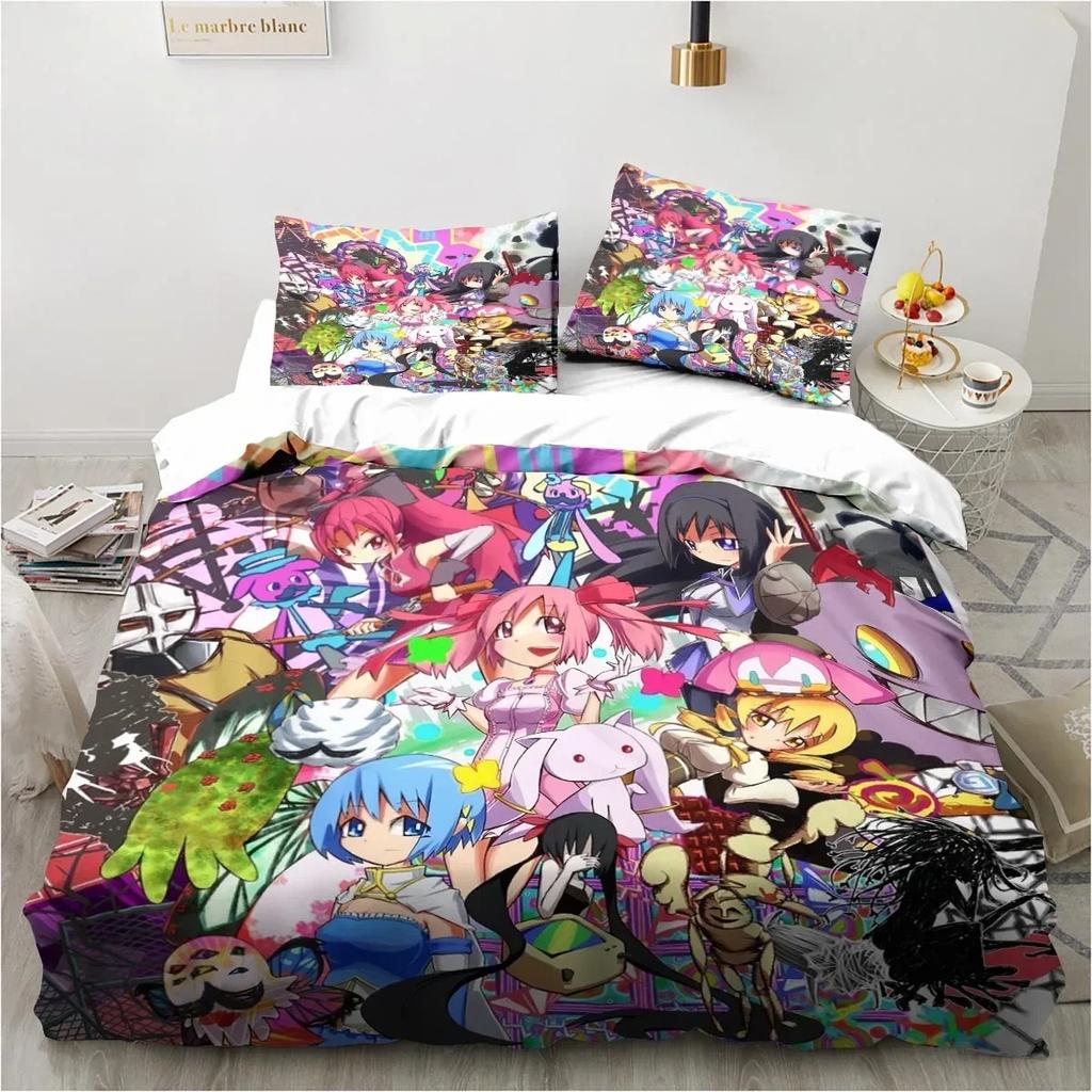 Puella Magi Madoka Magica Bedding Set Bedroom Soft Modern Bedspreads Comefortable Kids Duvet Cover Quilt Cover And Pillowcase