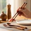 3 Pcs/Set Lightweight Wooden Chopsticks Set With Thread Dining Tableware Set  Camping Use