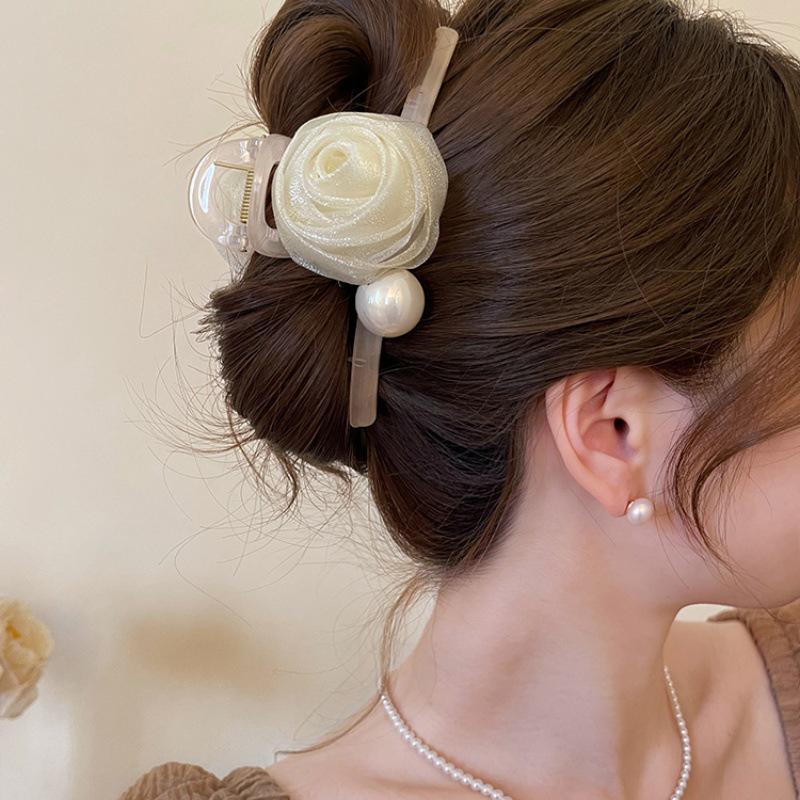 2025 Šik Květinová Spona do Vlasů ze Síťoviny pro Ženy