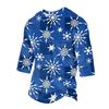 Men's Casual 3/4 Sleeve Neck T-Shirt with Christmas Print for Holiday